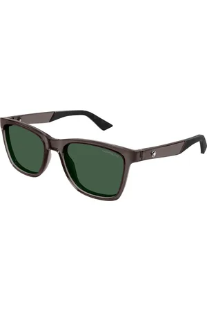 Montblanc Uomo MB0399S 003 Occhiali da sole Iniettato Verde Squadrata