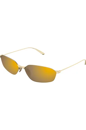 Balenciaga Unisex BB0412S 004 Occhiali da sole Metallo Giallo Geometrica
