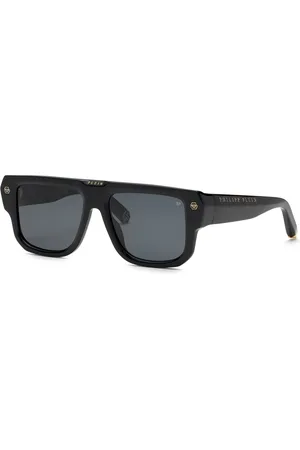 Philipp Plein Uomo SPP179 PLEIN HEXAGON CAMOU 700 Occhiali da sole Acetato Fumo Squadrata Normale