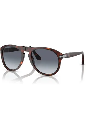 Persol Uomo PO0649 24/86 Occhiali da sole Acetato Blu Pilot Normale Sfumato