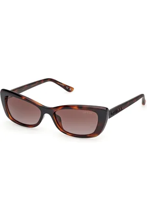 Guess Donna GU00156-H 52F Occhiali da sole Iniettato Marrone Squadrata Normale Sfumato