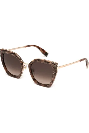 Furla Donna SFU821 07HL Occhiali da sole Metallo Marrone Squadrata Normale Sfumato