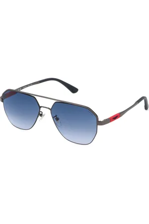 Police Uomo SPLP30 RANGER 1 568 Occhiali da sole Metallo Blu Geometrica Normale Sfumato