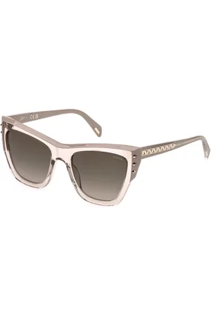 Police Donna SPLR24E SUPERSTAR 4 07T1 Occhiali da sole Acetato Marrone Farfalla Normale Sfumato