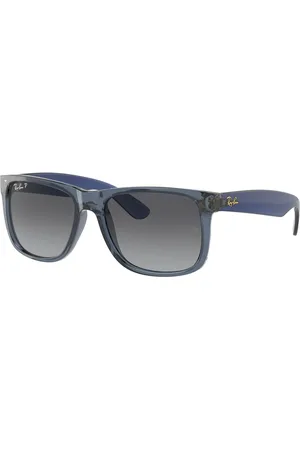 Ray-Ban Uomo RB4165 JUSTIN 6596T3 Occhiali da sole Nylon Grigio Squadrata Polarizzata Sfumato