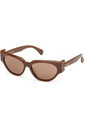 Max Mara Donna MM0139 CLIP-1 56E Occhiali da sole Acetato Marrone Cat Eye Normale
