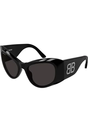 Balenciaga Donna BB0393S 005 Occhiali da sole Acetato Grigio Farfalla