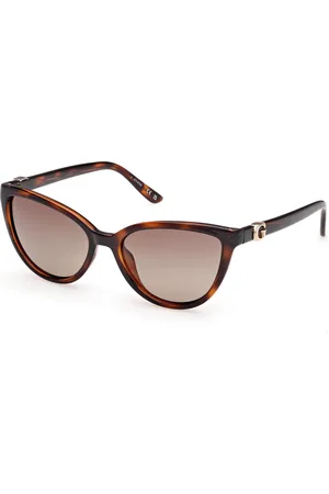Guess Donna GU00189 52H Occhiali da sole Iniettato Marrone Cat Eye Polarizzata Sfumato