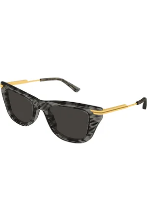 Bottega Veneta Donna BV1369S 003 Occhiali da sole Acetato Grigio Squadrata