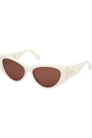 Max Mara Donna MM0132 HINGE-1 21E Occhiali da sole Acetato Marrone Cat Eye Normale
