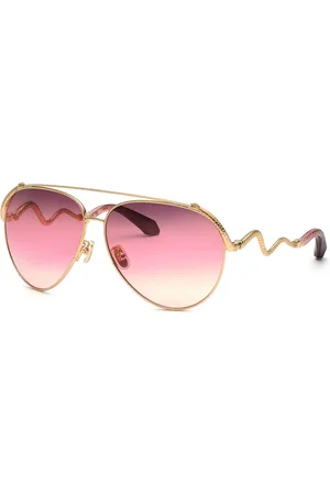 Roberto Cavalli Donna SRC090M 300K Occhiali da sole Metallo Rosa Pilot Normale