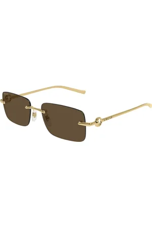 Gucci Uomo GG1703S 004 Occhiali da sole Metallo Marrone Squadrata