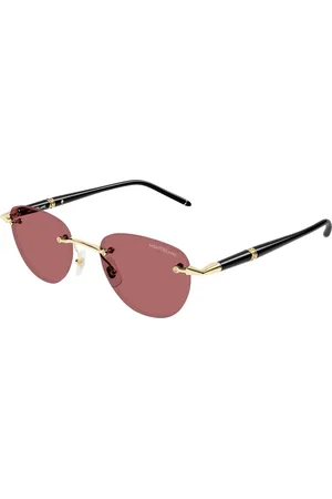 Montblanc Uomo MB0412S 003 Occhiali da sole Metallo Arancione Rotonda