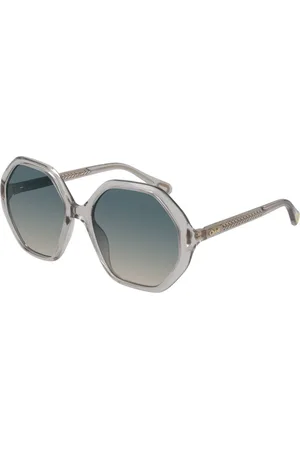Chloé Bambino CC0004S 001 Occhiali da sole Acetato Verde Geometrica Sfumato