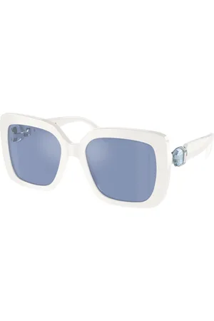 Swarovski Donna SK6001 100355 Occhiali da sole Acetato Azzurro Squadrata Specchiate Specchiato