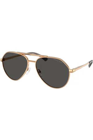 Michael Kors Uomo MK1168 BRENTWOOD 189987 Occhiali da sole Metallo Grigio Pilot Normale