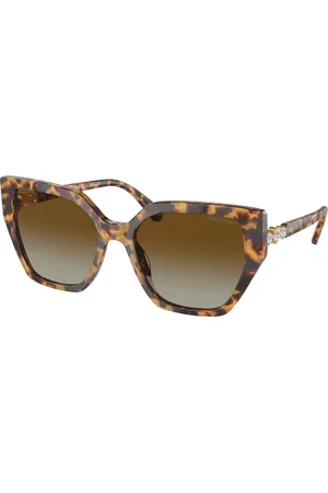 Swarovski Donna SK6016 1004T5 Occhiali da sole Acetato Marrone Geometrica Polarizzata Sfumato