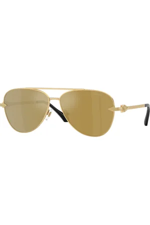 VERSACE Uomo VE2283 10027I Occhiali da sole Metallo Marrone Pilot Specchiate