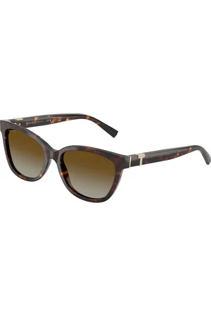 Tiffany & Co. Donna TF4237B 8015T5 Occhiali da sole Acetato Marrone Cat Eye Polarizzata Sfumato