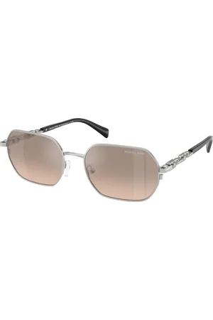 Michael Kors Unisex MK1165 SAINT MARTIN 18933D Occhiali da sole Metallo Marrone Geometrica Normale Sfumato