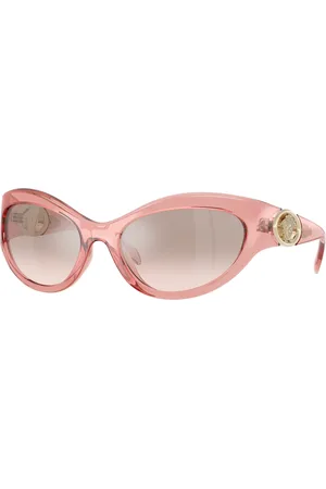 VERSACE Donna VE4485 53228Z Occhiali da sole Iniettato Marrone Cat Eye Specchiate Sfumato