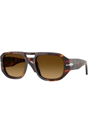 Persol Unisex PO3373S VINCENT 24/85 Occhiali da sole Acetato Marrone Pilot Normale Sfumato