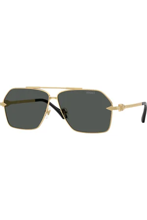 VERSACE Uomo VE2284 100287 Occhiali da sole Metallo Grigio Pilot Normale