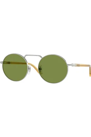 Persol Unisex PO1019S 518/4E Occhiali da sole Metallo Verde Squadrata Normale