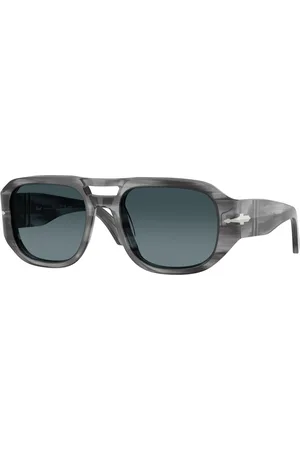 Persol Unisex PO3373S VINCENT 1192S3 Occhiali da sole Acetato Blu Pilot Polarizzata Sfumato