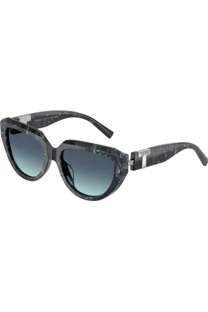 Tiffany & Co. Donna TF4238U 84349S Occhiali da sole Acetato Blu Pillow Normale Sfumato