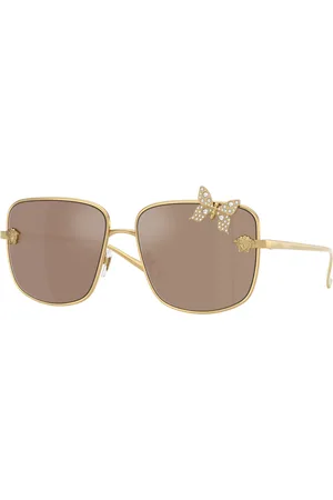 VERSACE Donna VE2282 K0030W Occhiali da sole Metallo Marrone Squadrata Specchiate