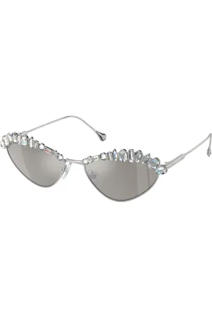 Swarovski Donna SK7009 40016G Occhiali da sole Metallo Grigio Geometrica Specchiate Specchiato