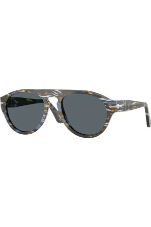 Persol Unisex PO3370S 1222R5 Occhiali da sole Acetato Blu Pilot Normale
