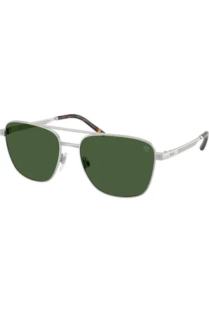 Ralph Lauren Uomo RL7091 946671 Occhiali da sole Acciaio Verde Pilot Normale