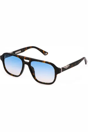 Police Uomo SPLL83 ORIGINS 61 714 Occhiali da sole Acetato Blu Squadrata Normale Sfumato