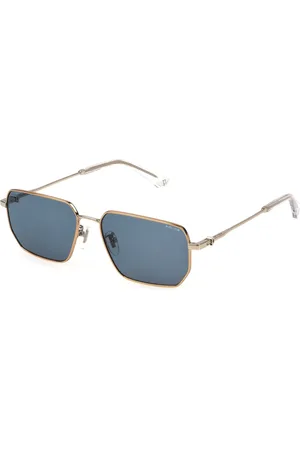 Police Uomo SPLN40 FORCE 7 544 Occhiali da sole Metallo Blu Geometrica Normale