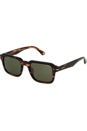 Police Uomo SPLN36 CHAMP 10 836 Occhiali da sole Acetato Verde Squadrata Normale
