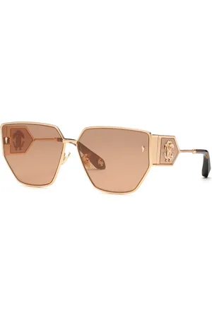 Roberto Cavalli Donna SRC092 8FCG Occhiali da sole Metallo Geometrica Normale