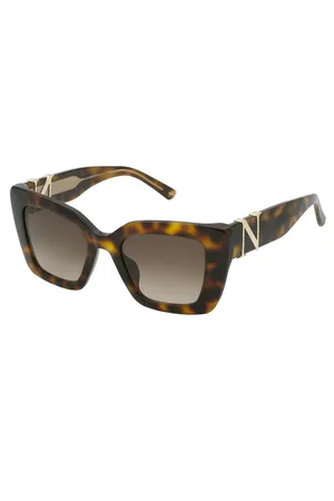Nina Ricci Donna SNR378 752 Occhiali da sole Acetato Marrone Squadrata Normale Sfumato