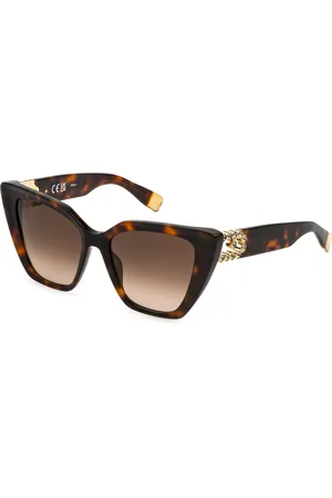 Furla Donna SFU879S 752 Occhiali da sole Acetato Marrone Farfalla Normale Sfumato