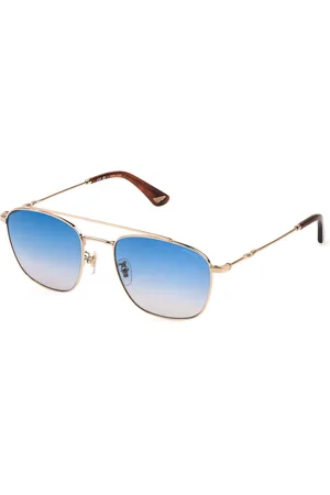 Police Uomo SPL996 ORIGINS LITE 2 300Y Occhiali da sole Metallo Blu Squadrata Normale Sfumato