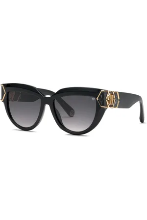 Philipp Plein Donna SPP176M PLEIN CAPTURE 700 Occhiali da sole Acetato Fumo Farfalla Normale Sfumato