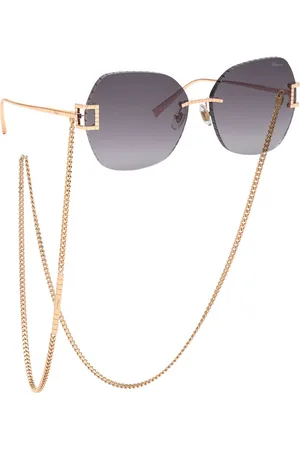 Chopard Donna IKCHG31 08FC Occhiali da sole Metallo Fumo Squadrata Antiriflesso Sfumato