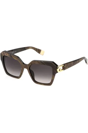 Furla Donna SFU817 06Y4 Occhiali da sole Acetato Marrone Squadrata Normale Sfumato