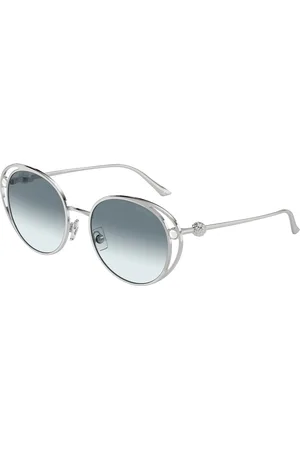 Jimmy Choo Donna JC4003HB 300219 Occhiali da sole Metallo Blu Rotonda Normale Sfumato