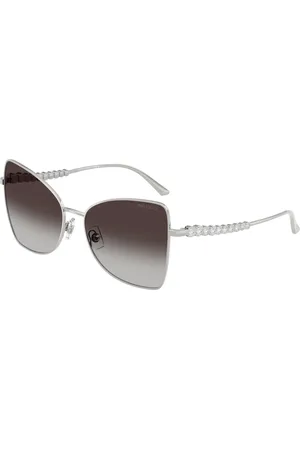 Jimmy Choo Donna JC4010B 30028G Occhiali da sole Acciaio Grigio Farfalla Normale Sfumato