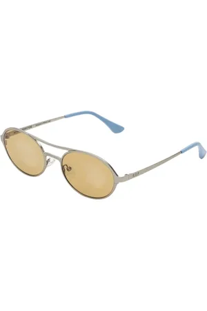 Retrosuperfuture Unisex 43v Bird Coolcat Silver Occhiali da sole Metallo Marrone Rotonda Normale