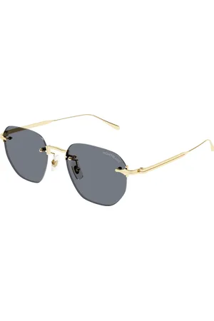 Montblanc Uomo MB0405S 001 Occhiali da sole Metallo Grigio Rotonda