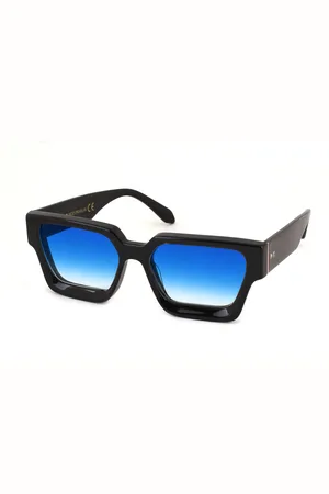 XLAB Unisex PRASLIN Occhiali da sole Acetato Azzurro Squadrata Sfumato