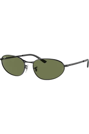 Ray-Ban Unisex RB3734 002/B1 Occhiali da sole Metallo Verde Geometrica Normale